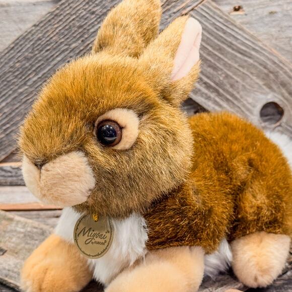 Soft and Cuddly, Miyoni, The Eastern Cottontail Rabbit by Aurora, 11" L x 8" H - Picture 1 of 9